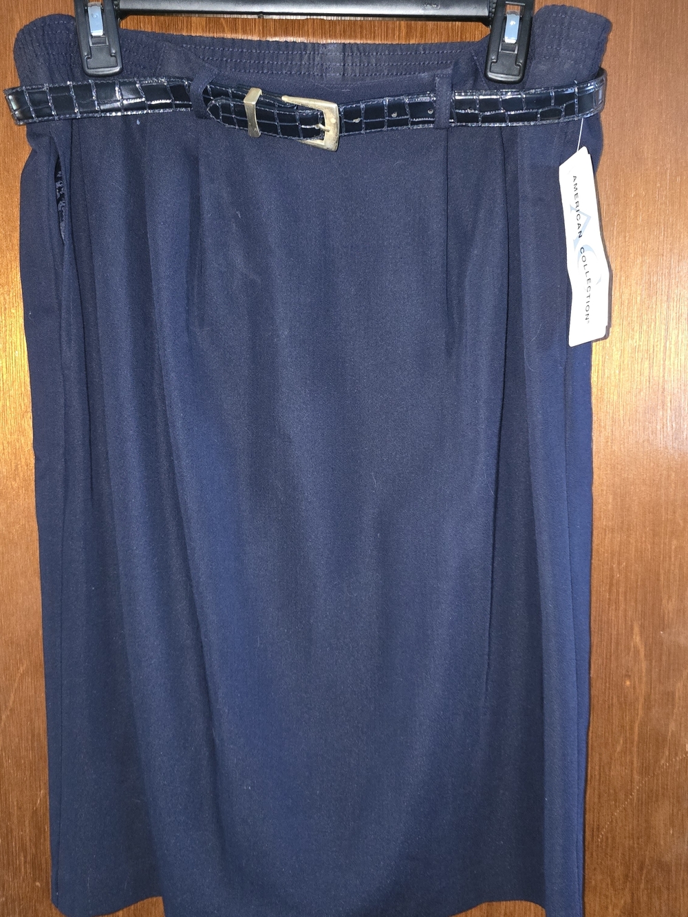 VTG American Collection 14P Navy Skirt With Belt And Pockets